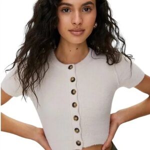 Aritzia Wilfred Free Shrunken Cardigan - Off White (XXS)